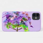 Lila Jacaranda-Baum Aquarellmalerei Case-Mate iPhone Hülle (Rückseite (Horizontal))