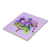 Lila Jacaranda-Baum Aquarellmalerei Fliese (Seite)