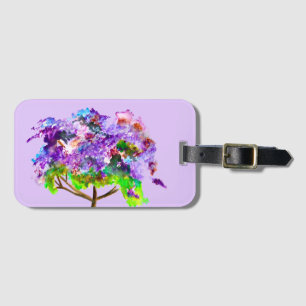 Lila Jacaranda-Baum Aquarellmalerei Gepäckanhänger