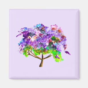 Lila Jacaranda-Baum Wasserfarben Magnet