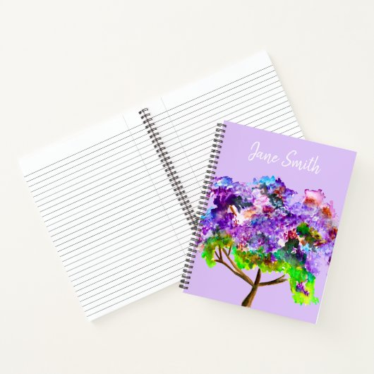Lila Jacaranda-Baum Wasserfarben Notizblock (Innenseite)