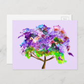 Lila Jacaranda-Baum Wasserfarben Postkarte (Vorne/Hinten)