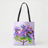 Lila Jacaranda-Baum Wasserfarben Tasche (Vorderseite)