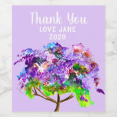 Lila Jacaranda-Baumart Weinetikett (Einzelnes Label)