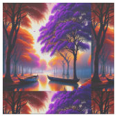Lila Jacaranda-Bäume am Fluss, Stoff (Nahaufnahme)