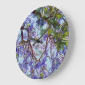 Lila Jacaranda Bäume Ölfarbe, große Wand Uhr (Winkel)