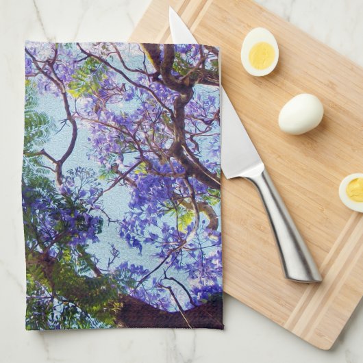 Lila Jacaranda Baumfarbe, Geschirrtuch (Viertel Falte)