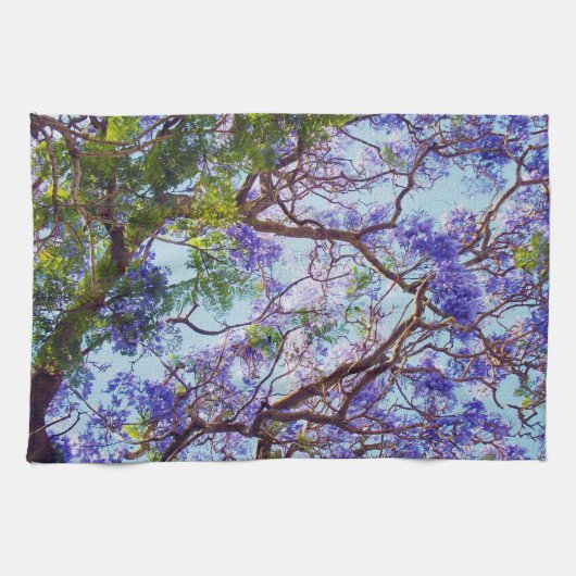 Lila Jacaranda Baumfarbe, Geschirrtuch (Horizontal)