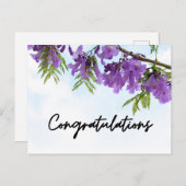 Lila Jacaranda Blume Herzlichen Glückwunsch Postkarte (Vorne/Hinten)