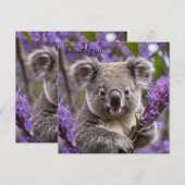Lila Jacaranda Koala Bear, Dankeskarte (Vorne/Hinten)