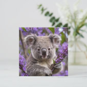 Lila Jacaranda Koala Bear, Dankeskarte (Stehend Vorderseite)