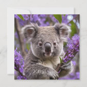 Lila Jacaranda Koala Bear, Dankeskarte (Rückseite)