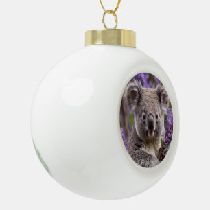 Lila Jacaranda Koala Bear, Keramik Kugel-Ornament