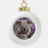 Lila Jacaranda Koala Bear, Keramik Kugel-Ornament (Vorderseite)