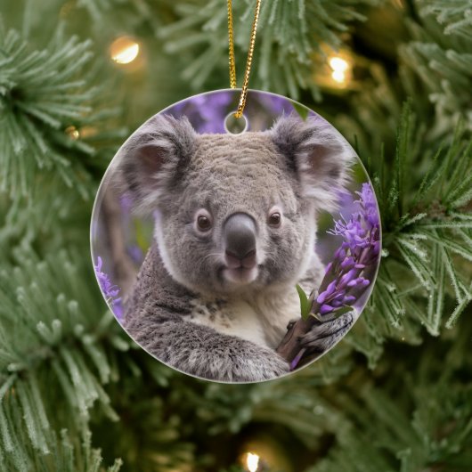 Lila Jacaranda Koala Bear, Keramik Ornament (Baum)
