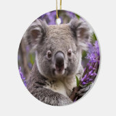 Lila Jacaranda Koala Bear, Keramik Ornament (Links)