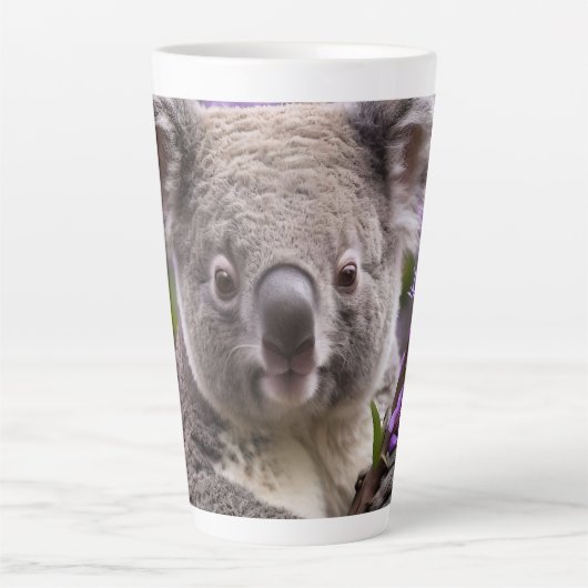 Lila Jacaranda Koala Bear, Milchtasse (Vorderseite)
