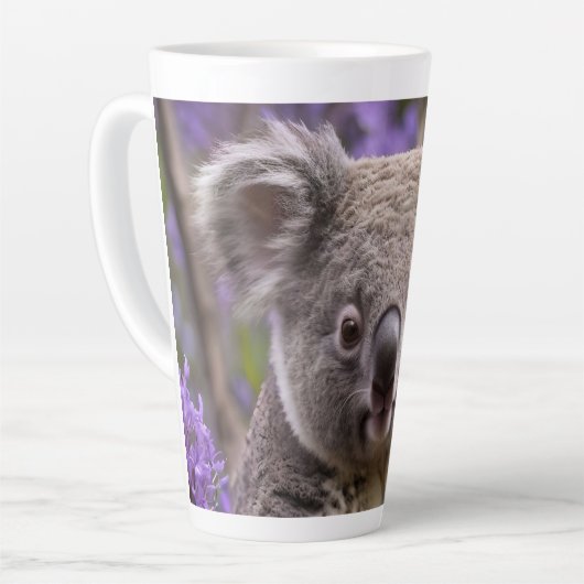 Lila Jacaranda Koala Bear, Milchtasse (Linke Ecke)
