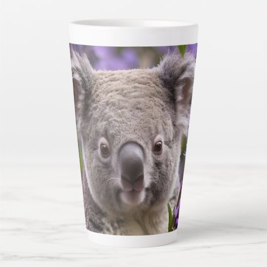 Lila Jacaranda Koala Bear, Milchtasse (Vorderseite)