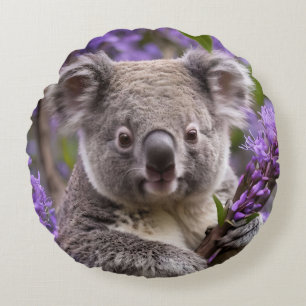 Lila Jacaranda Koala Bear, Rundes Kissen