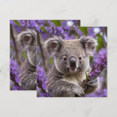 Lila Jacaranda Koala Bear, Save The Date (Vorne/Hinten)