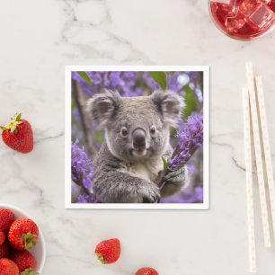 Lila Jacaranda Koala Bear, Serviette