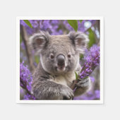 Lila Jacaranda Koala Bear, Serviette (Vorderseite)