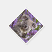 Lila Jacaranda Koala Bear, Serviette (Ecke)