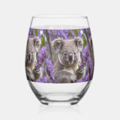 Lila Jacaranda Koala Bear, Weinglas Ohne Stiel (Vorderseite)