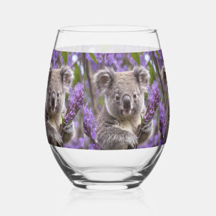 Lila Jacaranda Koala Bear, Weinglas Ohne Stiel
