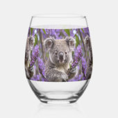 Lila Jacaranda Koala Bear, Weinglas Ohne Stiel (Links)