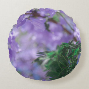 Lila Jacaranda Tree Blume Rundes Kissen
