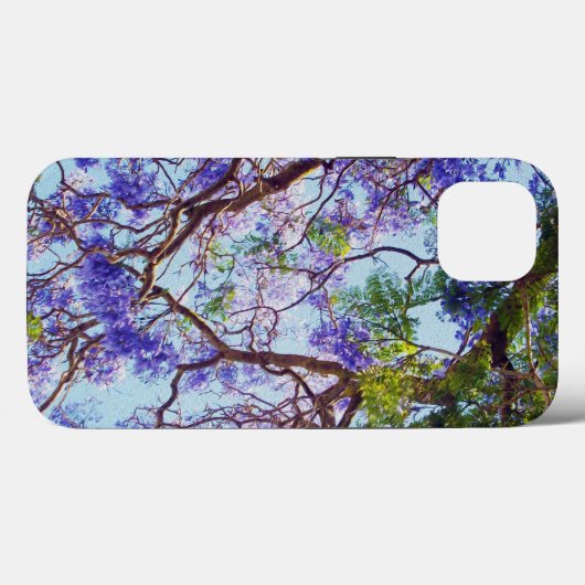 Lila Jacaranda Tree Oil Paint, iPhone 13 Case (Rückseite (Horizontal))