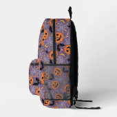 Lila Jack-O-Lantern Halloween-Muster Bedruckter Rucksack (Rechts)