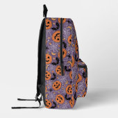 Lila Jack-O-Lantern Halloween-Muster Bedruckter Rucksack (Links)