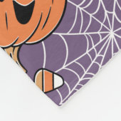 Lila Jack-O-Lantern Halloween-Muster Fleecedecke (Ecke)