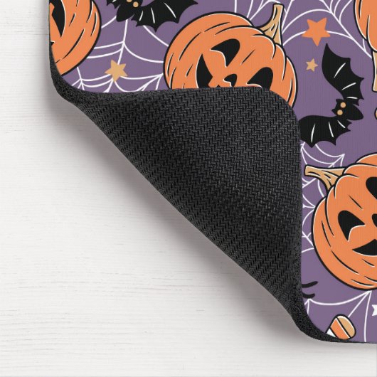 Lila Jack-O-Lantern Halloween-Muster Mousepad (Ecke)