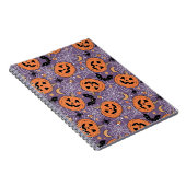 Lila Jack-O-Lantern Halloween-Muster Notizblock (Rechte Seite)