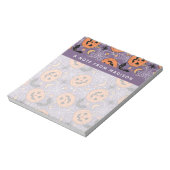 Lila Jack-O-Lantern Halloween-Muster Notizblock (Rotiert)