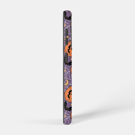 Lila Jack-O-Lantern Halloween-Muster Samsung Galaxy Hülle (Rechte Seite)
