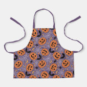Lila Jack-O-Lantern Halloween-Muster Schürze (Vorderseite)