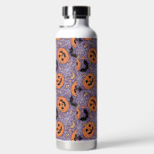 Lila Jack-O-Lantern Halloween-Muster Trinkflasche (Rechts)