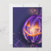 Lila Jack-O-Lantern-Leuchten-Halloween-Party Einladung (Rückseite)
