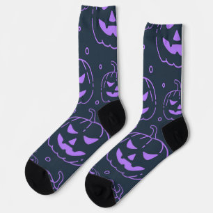Lila Jack-o-Lantern Socken