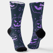 Lila Jack-o-Lantern Socken (Gewinkelt)