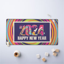 Lila Jahr 2024 Frohes neues Jahr Künstlerischer Sc