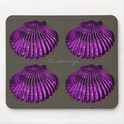 lila Jakobsmuscheln Muscheln grau Thunder_Cove Mousepad (Vorne)