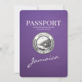 Lila Jamaika-Pass Save the Date (Vorderseite)