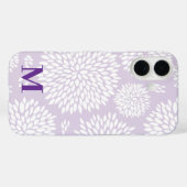 Lila japanisch Inspiriertes Blume Muster Monogramm Case-Mate iPhone Hülle (Rückseite (Horizontal))