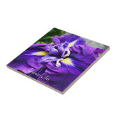 Lila Japanisch Iris Bloom Floral Fliese (Seite)